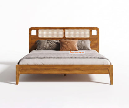 Ukti Teak Wood Bed with Non-Storage Queen Size