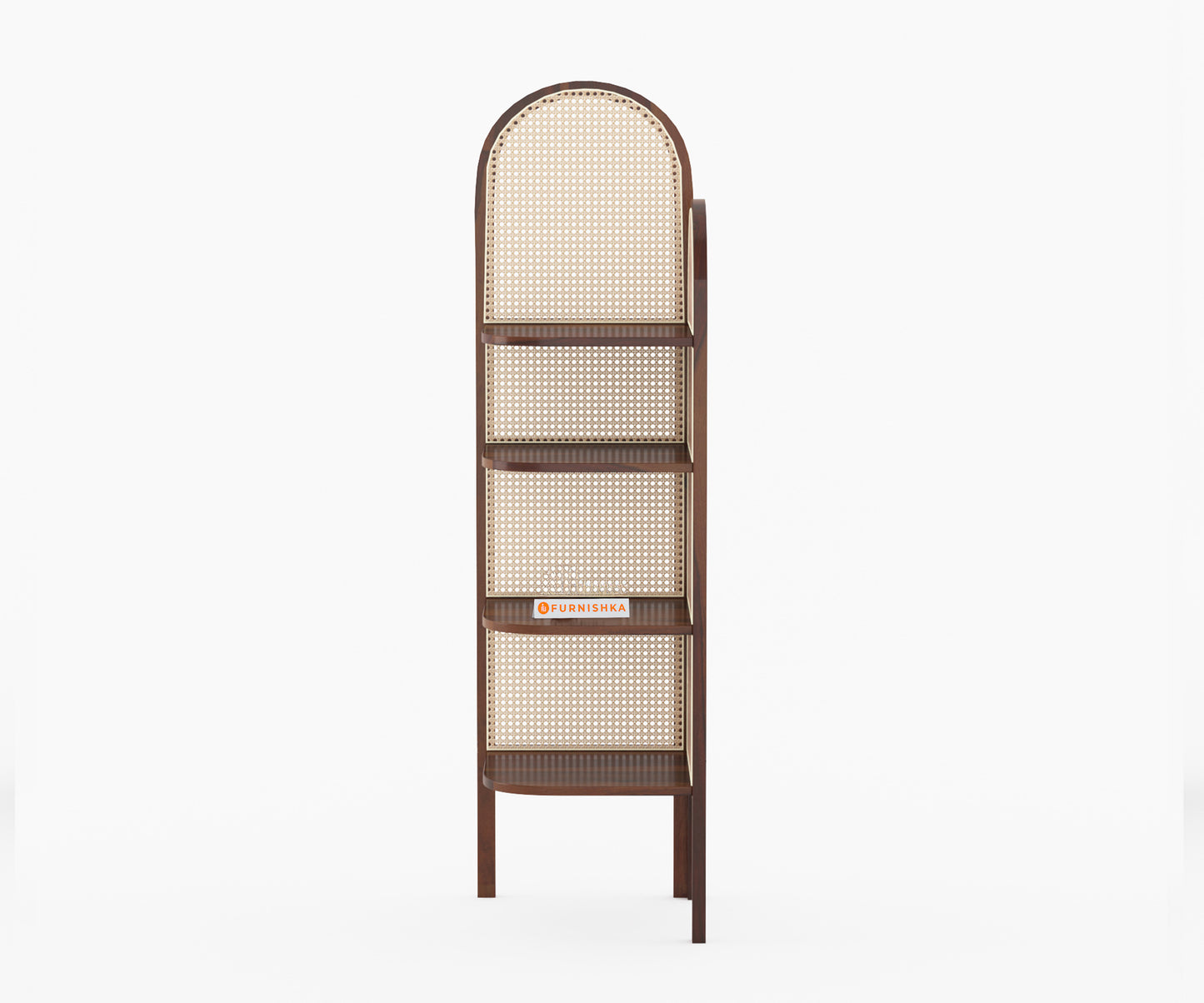 Willa Sheesham Wood and Cane 4 Tier Corner Book Shelf