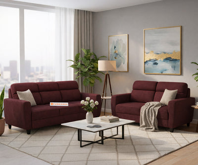 Daina 3+2 Seater Sofa Set Red Wine